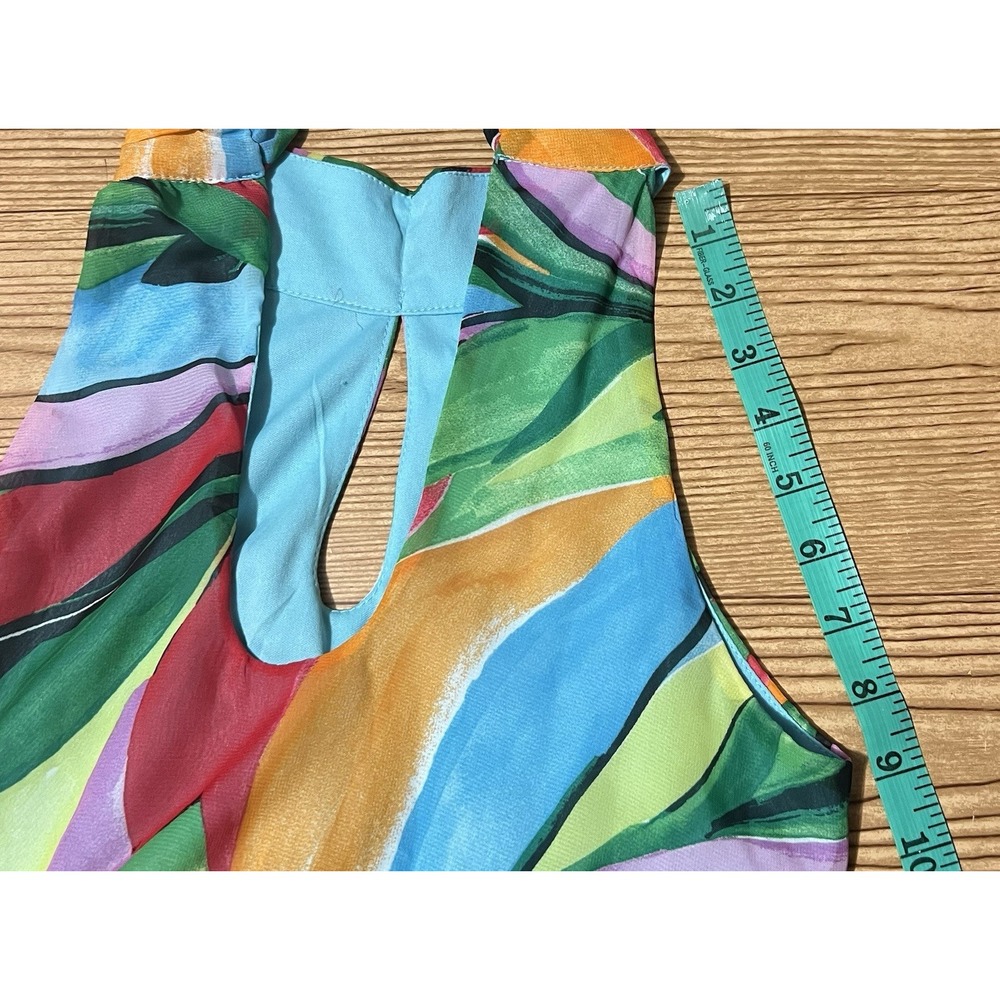 NICOLE MILLER Y2K geometric Maxi Scarf Dress XS tiered babydoll - Picture 7 of 10
